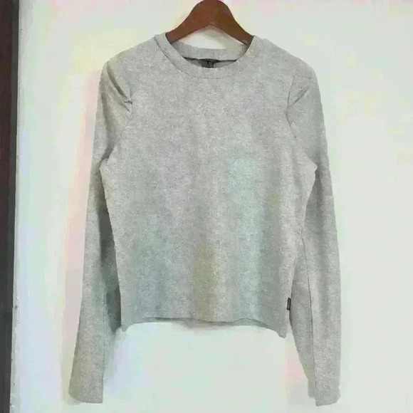 BUFFALO | David Bitton Heather Grey Pullover Crewneck Ruffled Shoulders… - Picture 1 of 4